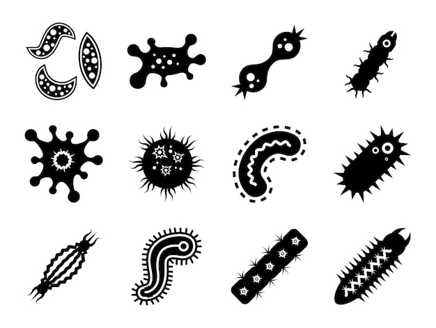Conjunto de iconos de virus iconos de virus de ilustración vectorial