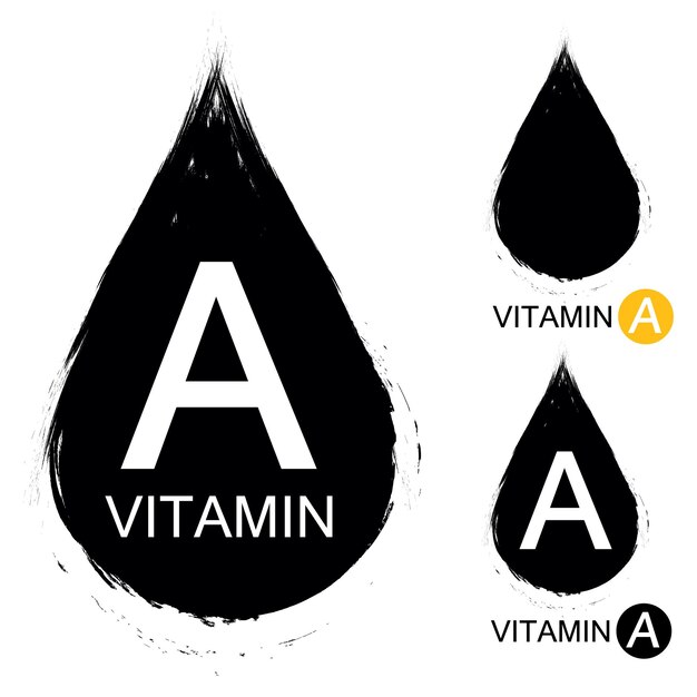 Un conjunto de íconos de vitaminas símbolos aislados