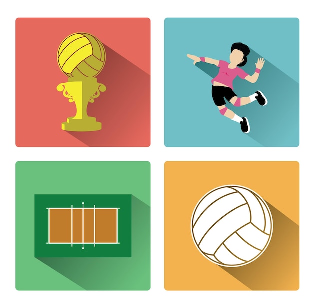 Conjunto de iconos de voleibol