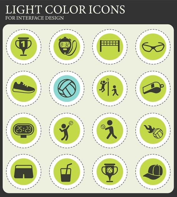 Conjunto de iconos de voleibol