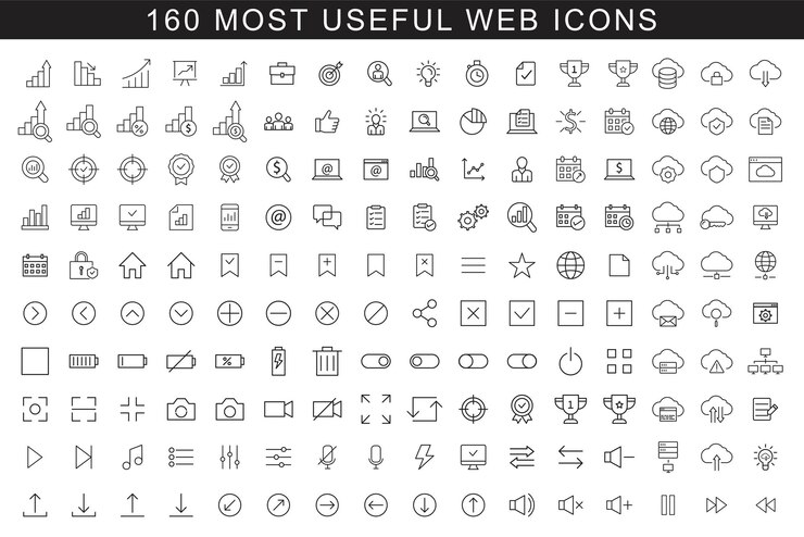 Vector conjunto de iconos web botones web conjunto de iconos para el diseño web