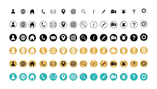 Conjunto de iconos de la web Conjunto del icono Conjunto do icono Lugar de origen Llamada a la dirección de correo electrónico Mundo chat mensaje correo