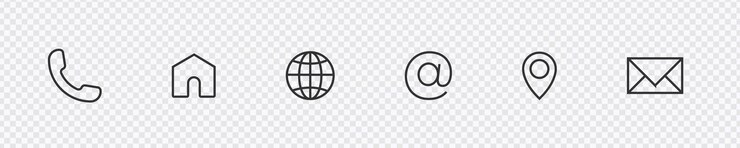 Conjunto de iconos de la web Conjunto del icono del sitio web Contacto como icono plano Icones de estilo sólido aislados Conjunto De iconos de tarjetas de visita