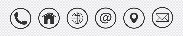 Conjunto de iconos de la web Conjunto del icono del sitio web Contacto como icono plano Icones de estilo sólido aislados Conjunto De iconos de tarjetas de visita
