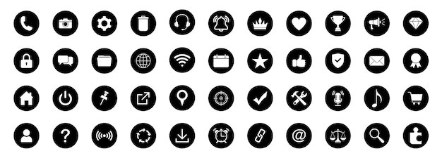 Conjunto de iconos de la web Dirección de correo electrónico de casa Mundo mensaje de chat Correo electrónico Información telefónica Apoyo a la búsqueda Iconos de sitio web Contacto y web Icones de sitio web Vector de icono de conjunto