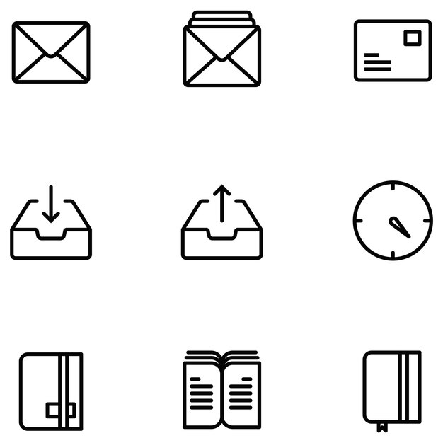 conjunto de iconos web elementos de diseño de ilustración vectorial