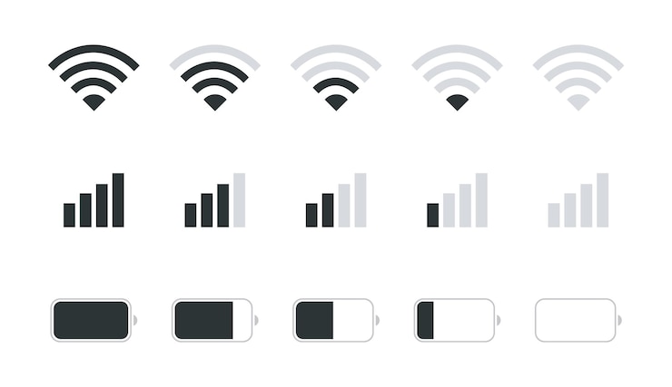 Vector conjunto de iconos wifi señal inalámbrica y wifi