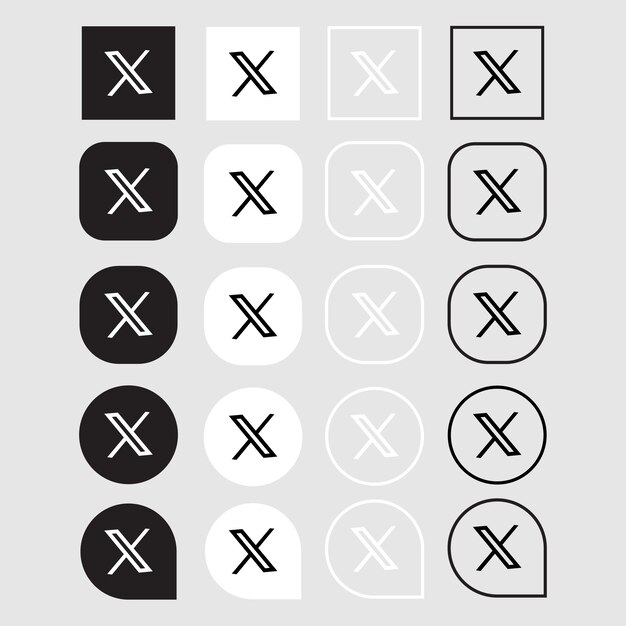 Conjunto de iconos x para la web