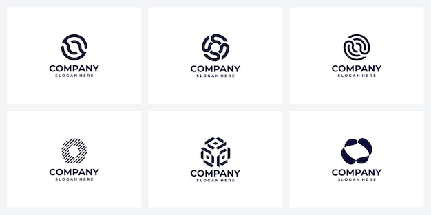 Conjunto de ideas de diseño de logotipo de empresa letra o monograma