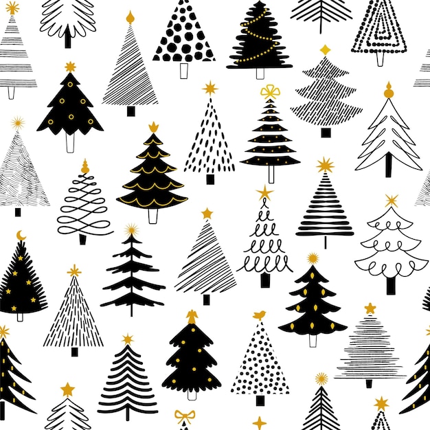 Vector conjunto de ilustración de árbol de navidad vectorial colección de árboles de navidad