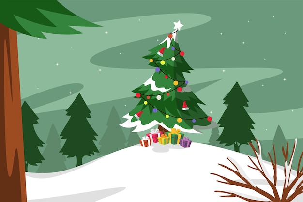 Vector conjunto de ilustración de árbol de navidad