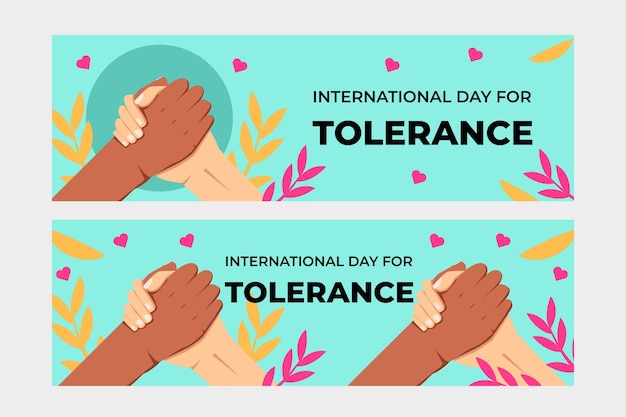 Vector conjunto de ilustración de banner horizontal del día internacional para la tolerancia