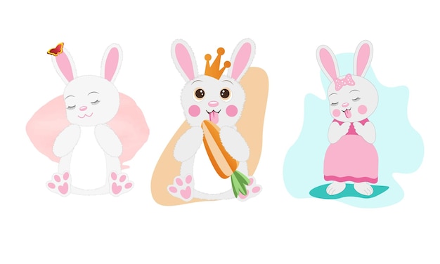Conjunto de ilustración de bebé con conejos La mejor opción para tarjetas invitaciones blog fondos fiesta invit