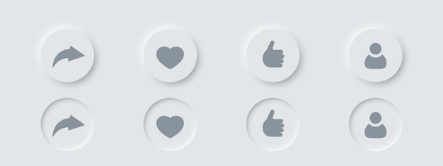 Conjunto de ilustración de botones de iconos de redes sociales