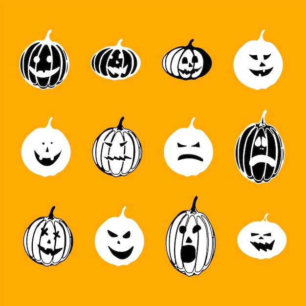 Conjunto de ilustración de calabazas de halloween