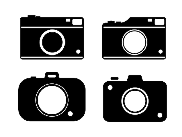 Conjunto de ilustración de cámara de estilo plano