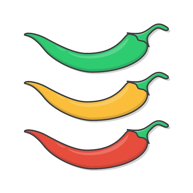 Conjunto de ilustración de chiles