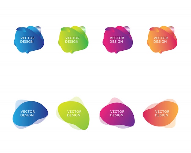 Conjunto de ilustración de colorfull de flujo de fluido