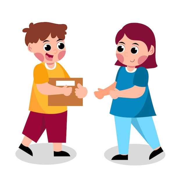 Conjunto de ilustración de concepto de trabajo de donación y voluntarios