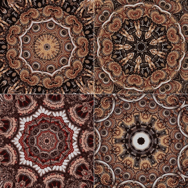 Conjunto de ilustración de diseño de alfombra auténtica