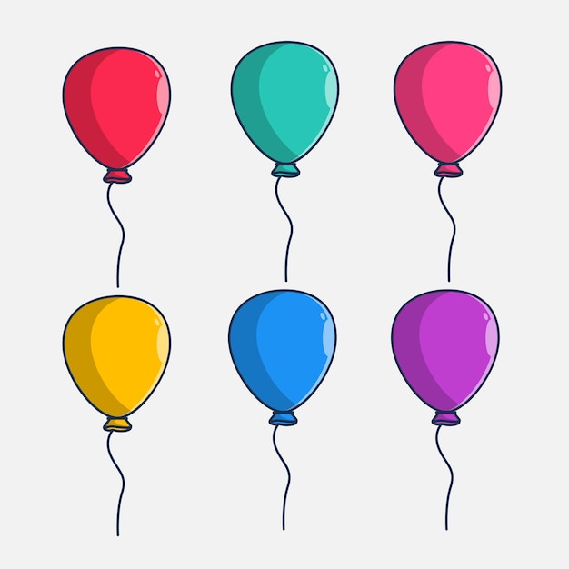 Conjunto de ilustración de diseño de globos de colores