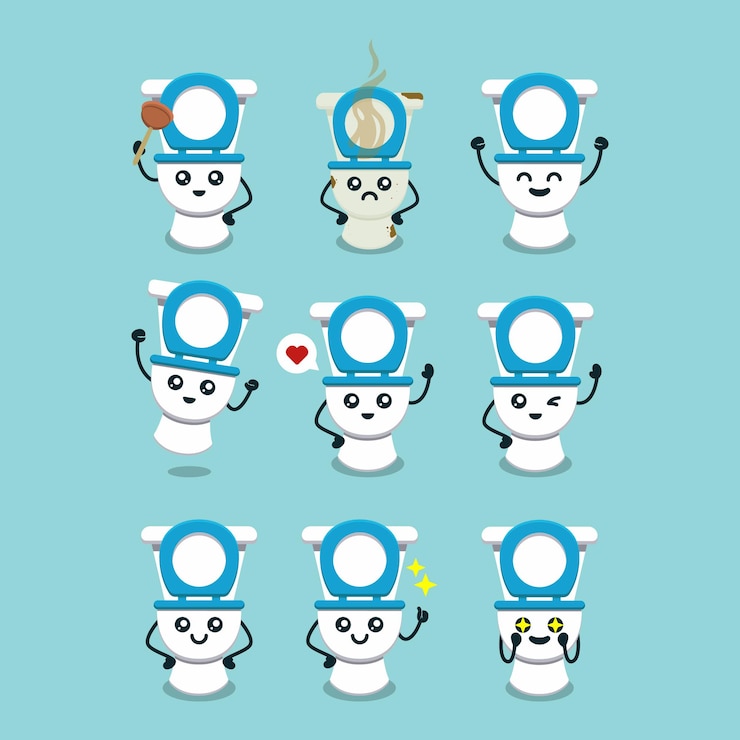 Vector conjunto de ilustración de diseño de logotipo de mascota de baño lindo