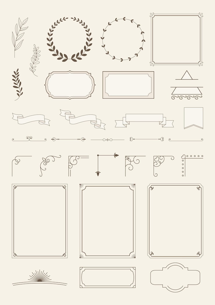 Vector conjunto de ilustración de elementos vintage