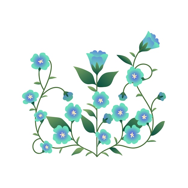 Conjunto de ilustración de flores