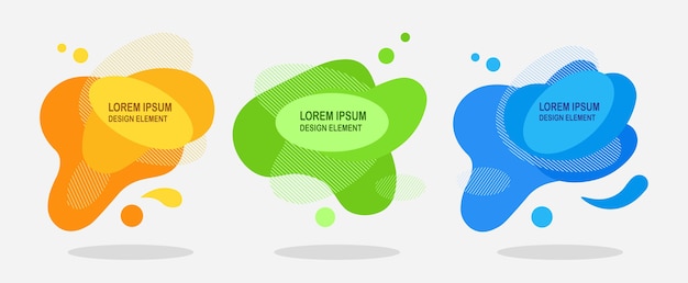 Conjunto de ilustración de forma líquida abstracta