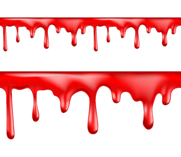 Conjunto de ilustración de gotas de sangre roja