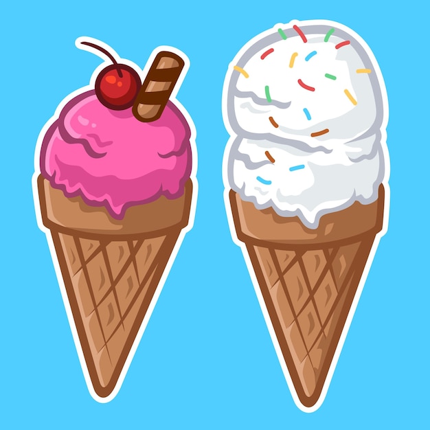 Vector conjunto de ilustración de helado simple