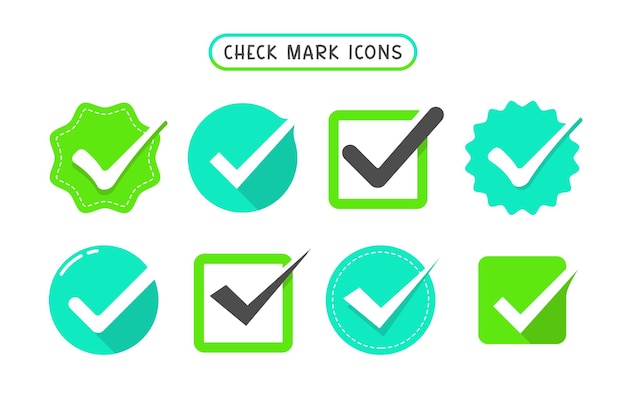 Vector conjunto de ilustración de icono de marca de verificación