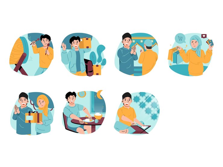 Conjunto de ilustración de Ied Fitri