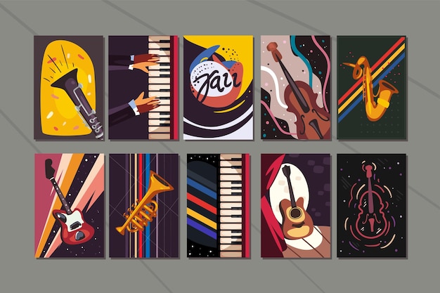 Conjunto de ilustración de instrumentos musicales