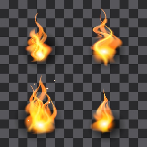 Vector conjunto de ilustración de llama