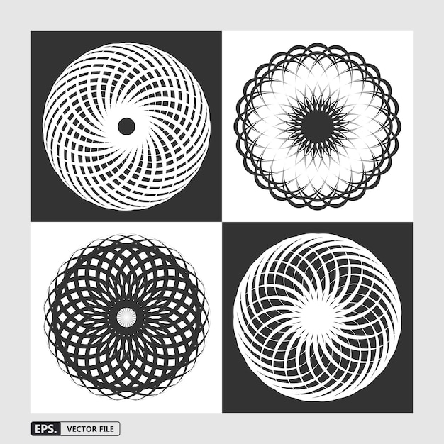 Conjunto de ilustración de mandala vectorial