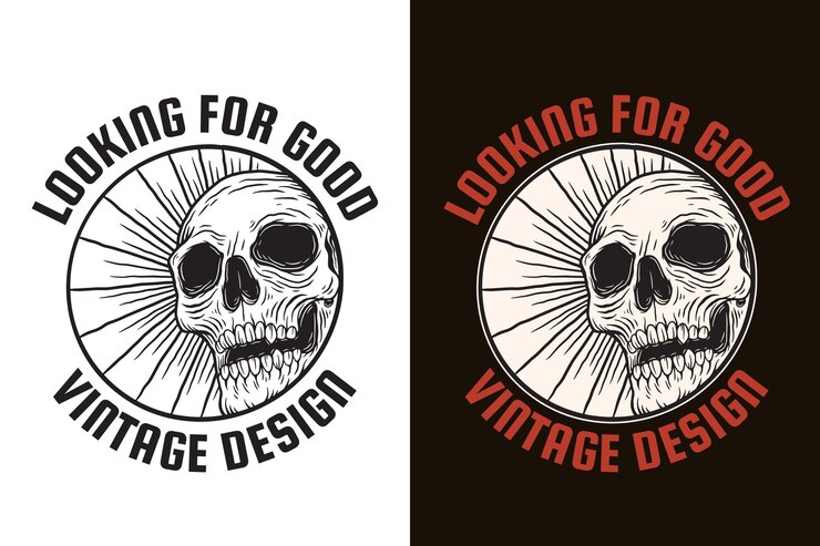 Vector conjunto ilustración oscura cráneo huesos cabeza dibujado a mano eclosión esquema estilo místico celestial símbolo tatuaje mercancía camiseta merch vintage