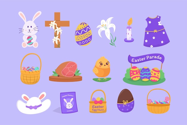 Conjunto de ilustración de Pascua