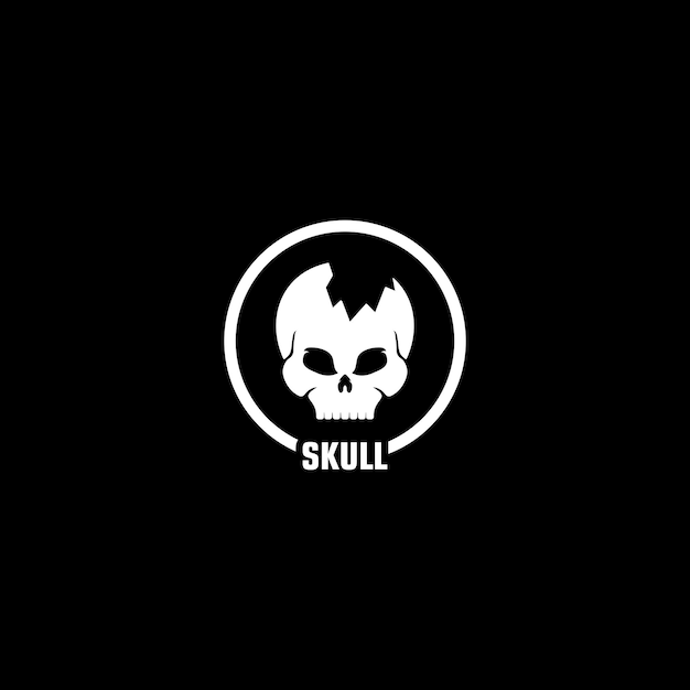 Conjunto de ilustración de plantilla de icono de vector de logotipo de cráneo
