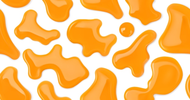 Conjunto de ilustración realista de gotas de jugo de naranja