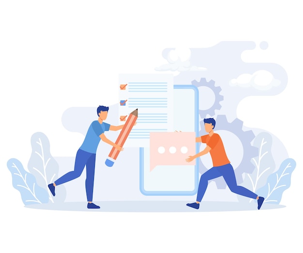 Conjunto de ilustración de retroalimentación. Ilustración de vector plano de concepto de experiencias de usuario