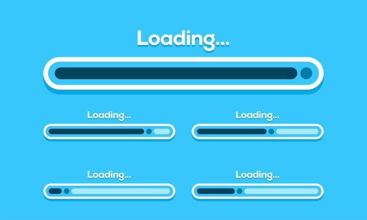 Vector conjunto de ilustración de vector de barra de carga. visualización de progreso. cargando colección de estado. elementos de diseño web, carga de plantilla de vector de infografía