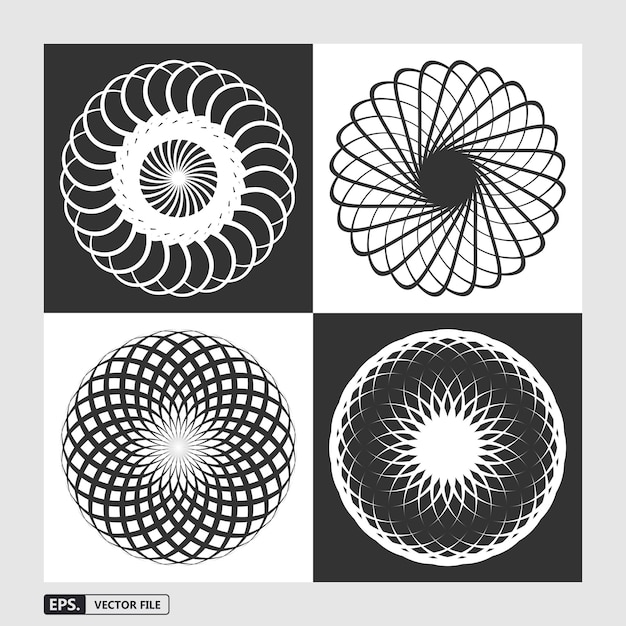 Conjunto de ilustración de vector de círculo geométrico