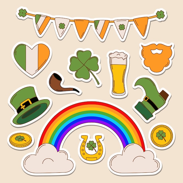 Conjunto de ilustración de vector de día de st patrick39s