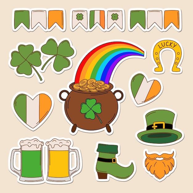 Vector conjunto de ilustración de vector de día de st patrick39s