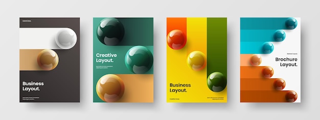 Conjunto de ilustración de vector de diseño de folleto fresco