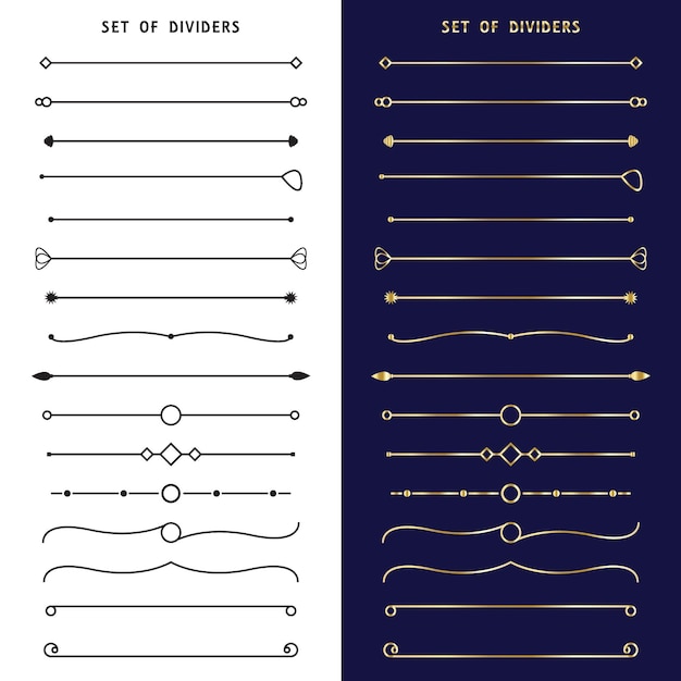 Conjunto de ilustración de vector de divisores modernos