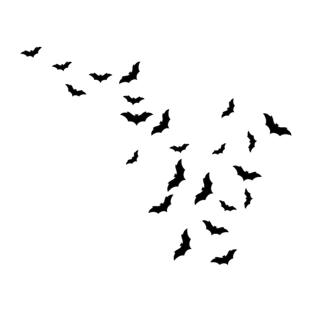 Conjunto de ilustración de vector de fondo de murciélagos