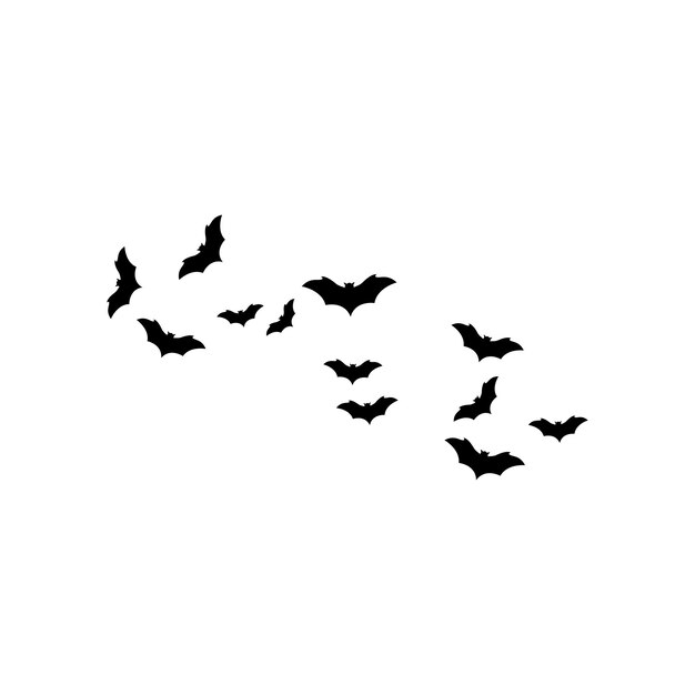 Conjunto de ilustración de vector de fondo de murciélagos