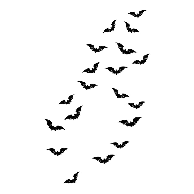 Conjunto de ilustración de vector de fondo de murciélagos